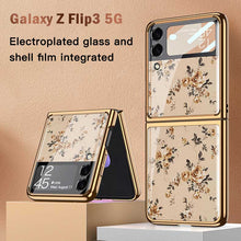 Load image into Gallery viewer, Casekis Fashion Glass Electroplated Phone Case-Flower for Galaxy Z Flip3 5G
