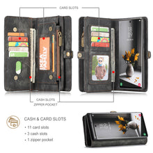 Load image into Gallery viewer, Casekis Zipper Wallet PU Leather Case Black
