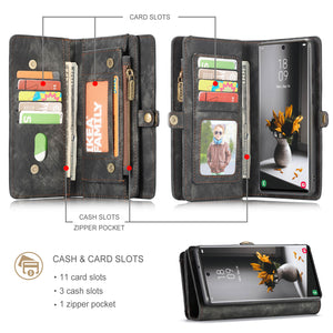 Casekis Zipper Wallet PU Leather Case Black