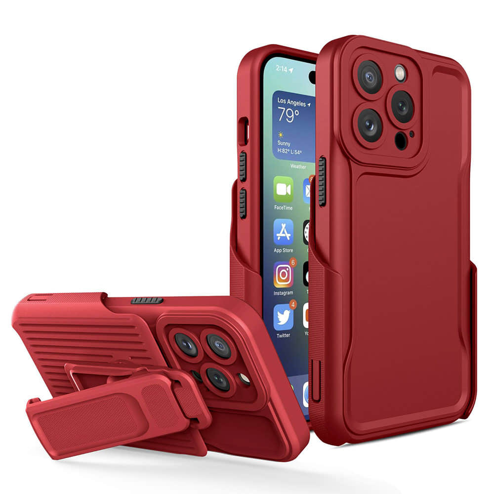 Casekis Outdoor Sports Back Clip Phone Case Red
