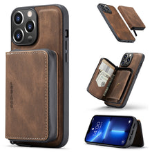 Muat gambar ke penampil Galeri, Casekis Magnetic Zipper Cardholder Phone Case Coffee
