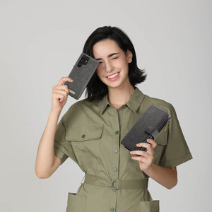 Casekis Zipper Cardholder Leather Wallet Phone Case Black