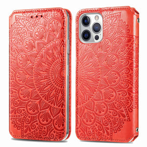 Peacock Embossed Wallet Phone Case For iPhone - Casekis