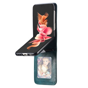 Casekis Folding Multi-card Leather Case for Galaxy Z Flip 3 5G