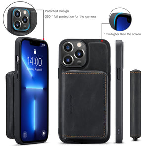 Casekis Magnetic Zipper Cardholder Phone Case Black