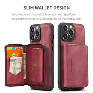 Casekis Magnetic Zipper Cardholder Phone Case Red