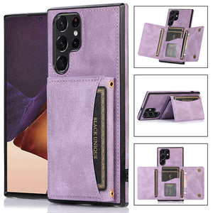 Casekis Wallet Case Tri-fold Cardholder Phone Case Purple