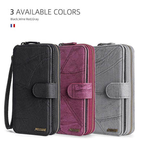 Multifunctional Zipper Wallet Detachable Card Case For Samsung Galaxy A42 5G - Casekis