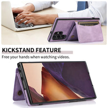 Load image into Gallery viewer, Wallet phone case leather tri-fold cardholder phone case for Galaxy
