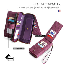 画像をギャラリービューアに読み込む, Casekis Zipper Wallet Detachable Phone Case Red

