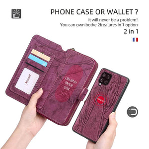Multifunctional Zipper Wallet Detachable Card Case For Samsung Galaxy A42 5G - Casekis