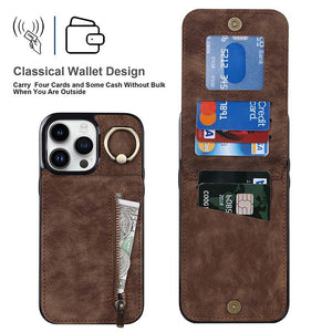 Casekis Card Holder Ring Phone Case Brown