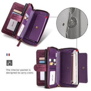 Multifunctional Zipper Wallet Detachable Card Case For Samsung Galaxy A12 - Casekis