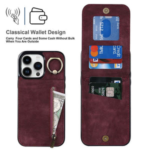 Casekis Card Holder Ring Phone Case Red Wine