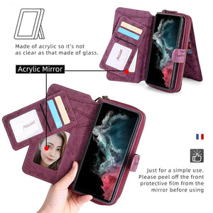 Casekis Zipper Wallet Detachable Phone Case Red
