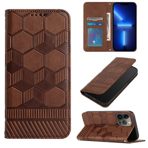 Casekis Polygonal Pattern Wallet Phone Case Coffee