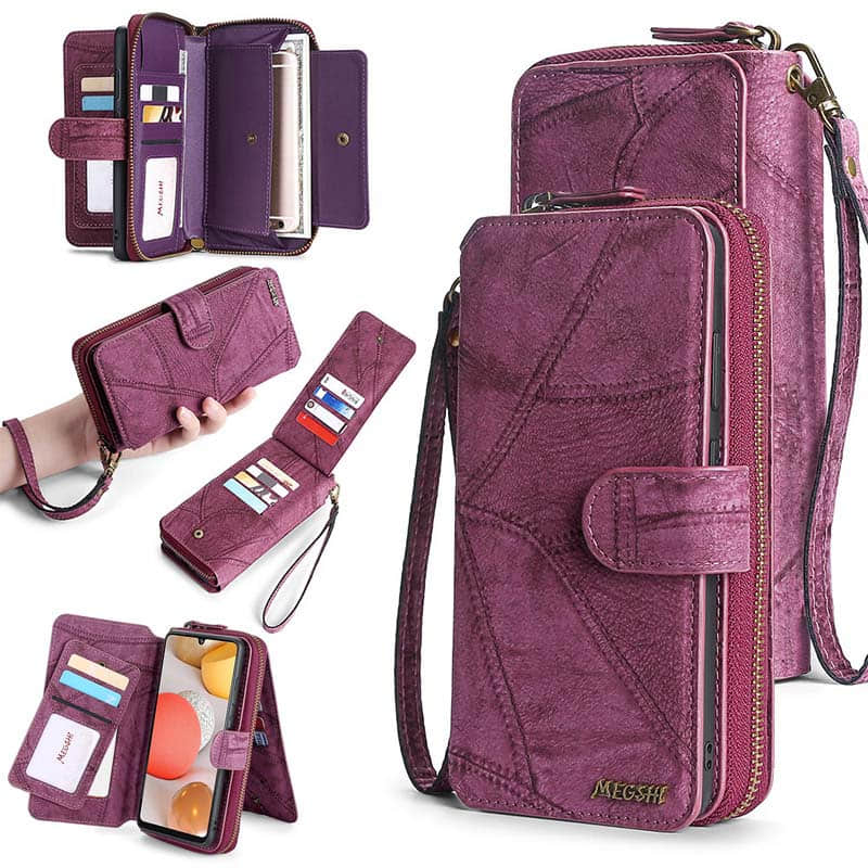 Multifunctional Zipper Wallet Detachable Card Case For Samsung Galaxy A42 5G - Casekis