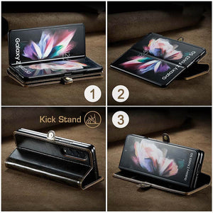 Casekis Luxury Flip Leather Card Slots Phone Case for Galaxy Z Fold 4 5G