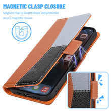Load image into Gallery viewer, Casekis Multicolor Patchwork Wallet Phone Case Brown
