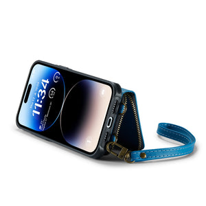Casekis Zipper Crossbody Wallet RFID Phone Case Blue