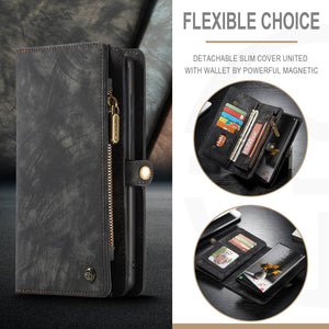 Casekis Zipper Wallet PU Leather Case Black