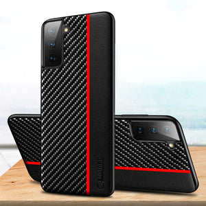 Carbon Fiber Texture Leather Shockproof Phone Case For Samsung Galaxy S21 Series - Casekis