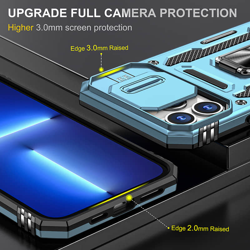 Casekis Sliding Camera Cover Anti-Fall Phone Case Light Blue