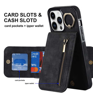 Casekis Card Holder Ring Phone Case Black