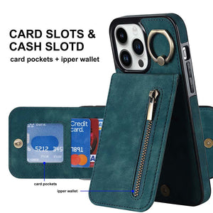 Casekis Card Holder Ring Phone Case Blue