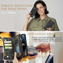 Load image into Gallery viewer, Casekis Wrist Strap Zipper Wallet Phone Case Black
