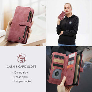 Casekis Leather Zipper Phone Case For Galaxy A12
