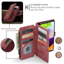 Load image into Gallery viewer, Leather Phone Case Zipper Case for Galaxy A52 4G/5G
