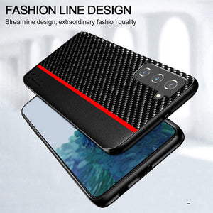 Carbon Fiber Texture Leather Shockproof Phone Case For Samsung Galaxy S21 Series - Casekis