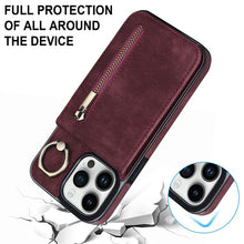 Load image into Gallery viewer, Casekis Card Holder Ring Phone Case Red Wine
