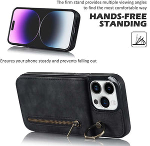 Casekis Card Holder Ring Phone Case Black