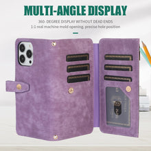Load image into Gallery viewer, Casekis Crossbody Zipper Wallet Phone Case Purple
