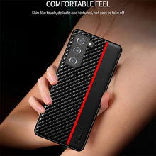 Load image into Gallery viewer, Carbon Fiber Texture Leather Shockproof Phone Case For Samsung Galaxy S21 Series - Casekis
