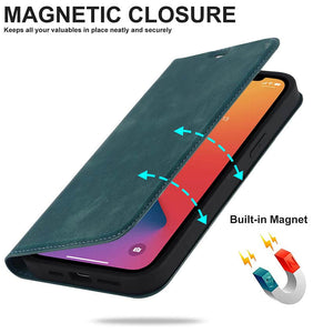 Casekis Wireless Charging Magnetic Wallet Phone Case Blue