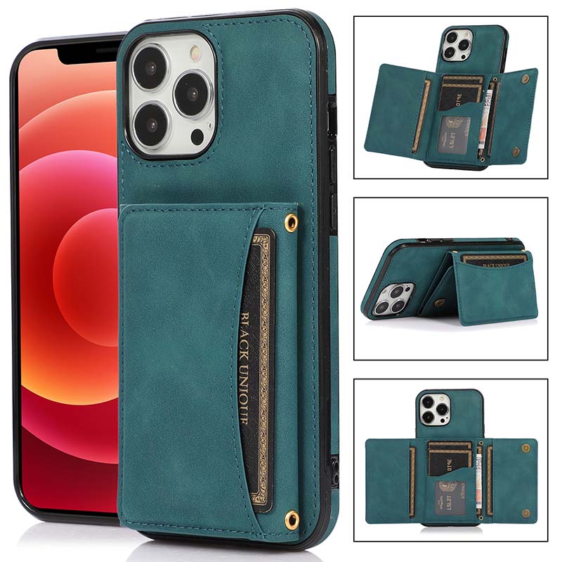 Casekis Wallet Case Tri-fold Cardholder Phone Case Blue