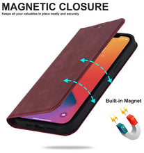 Muat gambar ke penampil Galeri, Casekis Wireless Charging Magnetic Wallet Phone Case Red Wine
