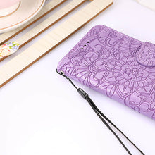 Muat gambar ke penampil Galeri, Apple iPhone Cardholder Case Embossed Flower Filp Wallet Case - Casekis
