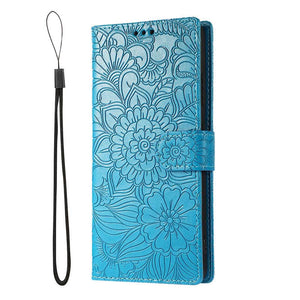 Samsung Galaxy Embossed Flower Flip Wallet Case - Casekis