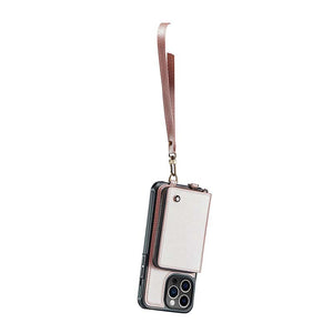 Casekis Zipper Crossbody Wallet RFID Phone Case Rose Gold