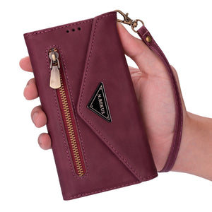 Casekis Crossbody Wallet Leather Phone Case Red