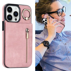 Casekis Card Holder Ring Phone Case Pink