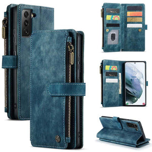 Casekis Leather Zipper Phone Case For Galaxy S21 5G