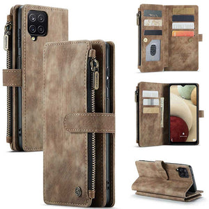 Casekis Leather Zipper Phone Case For Galaxy A12