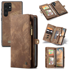 Load image into Gallery viewer, Casekis Zipper Wallet PU Leather Case Brown
