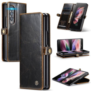 Casekis Luxury Flip Leather Card Slots Phone Case for Galaxy Z Fold 4 5G