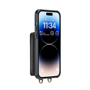 Casekis Zipper Crossbody Wallet RFID Phone Case Black